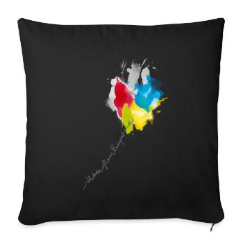 Kaléidoscope en cascade de couleur - Housse de coussin décorative 45 x 45 cm - noir - Devant