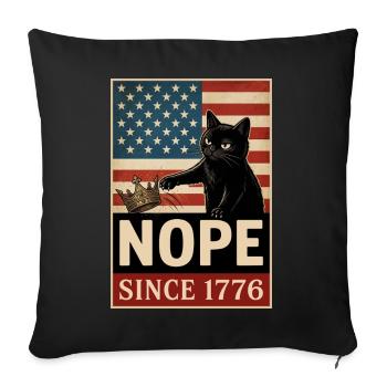 Non, depuis 1776, pas de roi en Amérique, chat. - Housse de coussin décorative 45 x 45 cm - noir - Devant