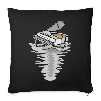 Diving Piano in Water Music Piano - Sofa pillowcase 17,3'' x 17,3'' (45 x 45 cm) - black - Front