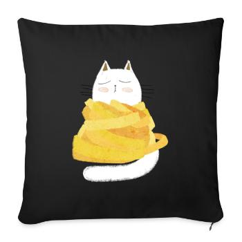 Tagliatelle Cat - Sofa pillowcase 17,3'' x 17,3'' (45 x 45 cm) - black - Front
