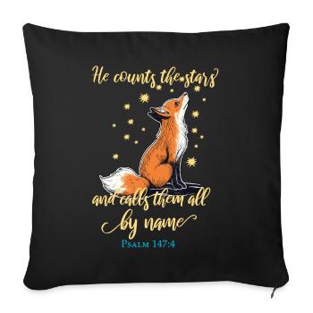 Fox Christian Quote - Sofa pillowcase 17,3'' x 17,3'' (45 x 45 cm) - black - Front