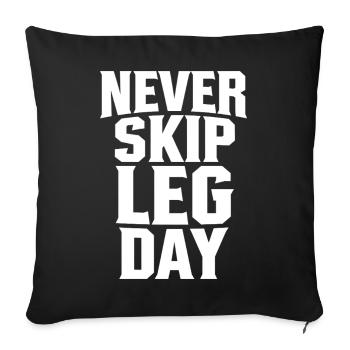 Gym Insider Bodybuilding Leg Day Joke Fitness - Sofa pillowcase 17,3'' x 17,3'' (45 x 45 cm) - black - Front