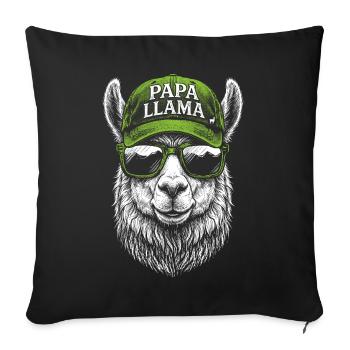 Papa Llama Cap Design - Sofa pillowcase 17,3'' x 17,3'' (45 x 45 cm) - black - Front