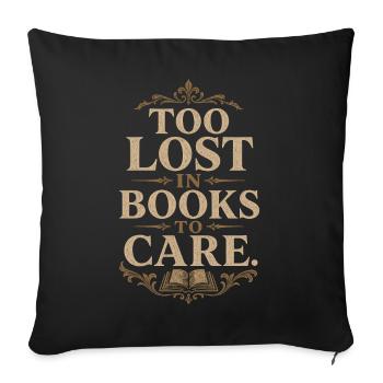 Dark Academia Book Love Vintage Reader - Housse de coussin décorative 45 x 45 cm - noir - Devant