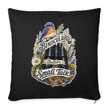 Binoculars Before Small Talk Clouds - Sofa pillowcase 17,3'' x 17,3'' (45 x 45 cm) - black - Front