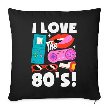 Retro Back to the 80s Vintage Design - Sofa pillowcase 17,3'' x 17,3'' (45 x 45 cm) - black - Front