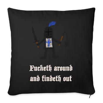Kreuzritter: Ritter mit Schild und Keule - Sofakissenbezug 45 x 45 cm - Schwarz - Vorne