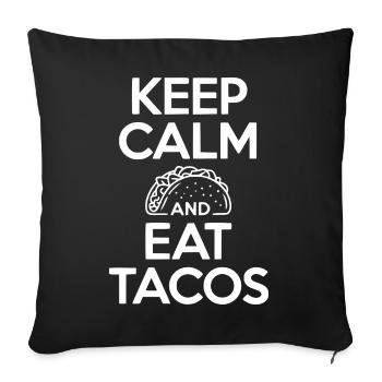Restez calme et mangez des tacos - Housse de coussin décorative 45 x 45 cm - noir - Devant
