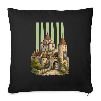 Medieval Provins Castle - Sofa pillowcase 17,3'' x 17,3'' (45 x 45 cm) - black - Front