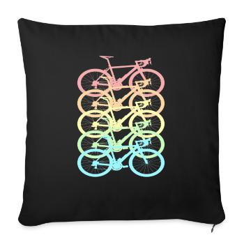 Bicycle Retro Pastel Rainbow - Sofa pillowcase 17,3'' x 17,3'' (45 x 45 cm) - black - Front