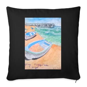 Souvenirs de Fort-de-l'Eau - Bordj El Kiffan, Alge - Housse de coussin décorative 45 x 45 cm - noir - Devant