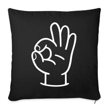 Ok main - Housse de coussin décorative 45 x 45 cm - noir - Devant