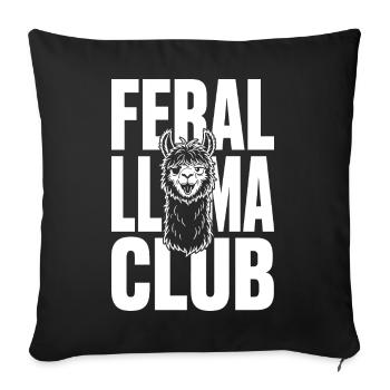 Club de lamas sauvages Lama sauvages - Housse de coussin décorative 45 x 45 cm - noir - Devant