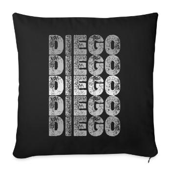 Vorname Diego - Sofakissenbezug 45 x 45 cm - Schwarz - Vorne