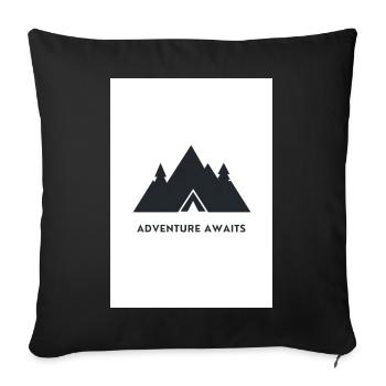 Adventure Awaits Berge Design - Sofakissenbezug 45 x 45 cm - Schwarz - Vorne