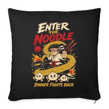 Enter the Noodle Martial Arts Ramen Humor - Sofa pillowcase 17,3'' x 17,3'' (45 x 45 cm) - black - Front