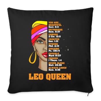Zodiac sign Leo - Sofa pillowcase 17,3'' x 17,3'' (45 x 45 cm) - black - Front