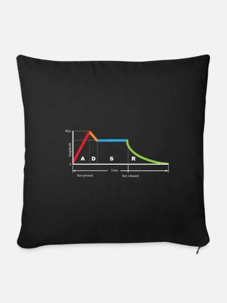 Synthesizer Modular Waveform DJ Gift - Sofa pillowcase 17,3'' x 17,3'' (45 x 45 cm) - black