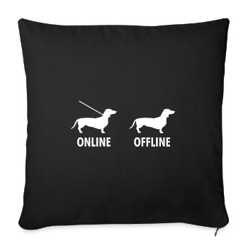 drôle doux teckel chien cadeau homme-chien - Housse de coussin décorative 45 x 45 cm - noir - Devant