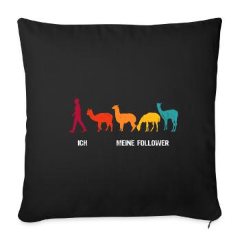 Ich meine Follower Llama Alpacas Lamas - Sofakissenbezug 45 x 45 cm - Schwarz - Vorne
