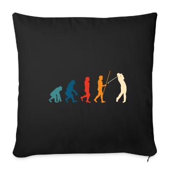 Golf Evolution Golfer Geschenk Golfschläger - Sofakissenbezug 45 x 45 cm - Schwarz - Vorne