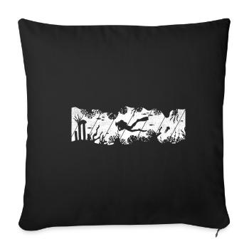 Taucher Vintage Retro Tauchsport Tauchen Scuba Mee - Sofakissenbezug 45 x 45 cm - Schwarz - Vorne