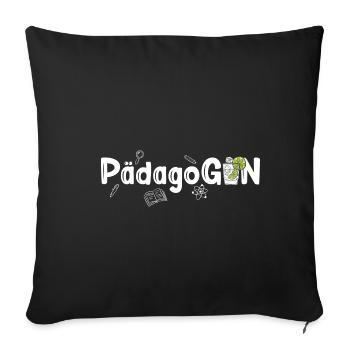 PädagoGIN - Geschenk für Gin Liebhaberin Damen Gin - Sofakissenbezug 45 x 45 cm - Schwarz - Vorne