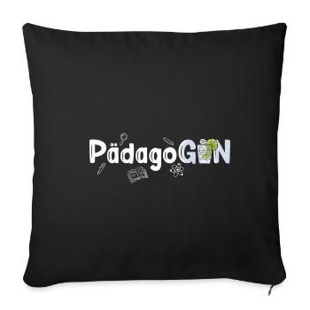 PädagoGIN - Geschenk für Gin Liebhaberin Wacholder - Sofakissenbezug 45 x 45 cm - Schwarz - Vorne