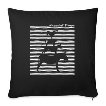 Ville hanséatique de Brême HB Weser Wappen Stadtmusikanten - Housse de coussin décorative 45 x 45 cm - noir - Devant