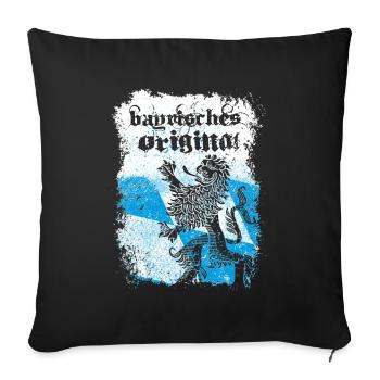 BAYRISCHES ORIGINAL BAYERN BAYER BAYRISCH GESCHENK - Sofakissenbezug 45 x 45 cm - Schwarz - Vorne