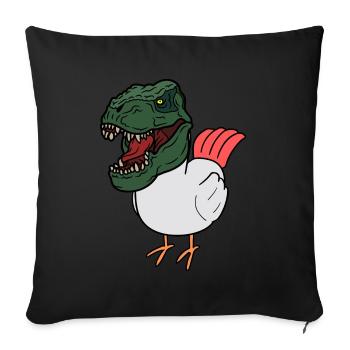 Lustiges Dino-Küken - Perfektes Geschenk für T-Rex-Liebhaber - Sofakissenbezug 45 x 45 cm - Schwarz - Vorne