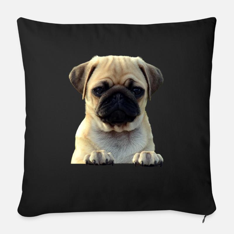 Mops-861141-PNG - Sofakissenbezug 45 x 45 cm - Schwarz