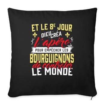 Bourguignon humour - Housse de coussin décorative 45 x 45 cm - noir - Devant