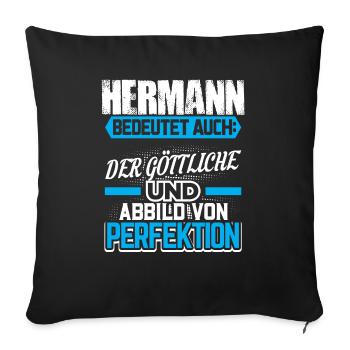 HERMANN - Gott Geschenk - Sofakissenbezug 45 x 45 cm - Schwarz - Vorne
