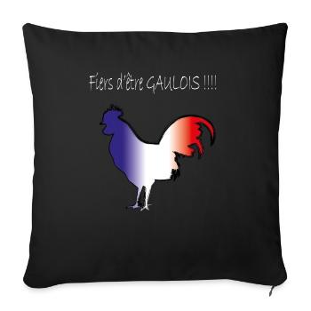 coq gaulois blanc - Sofakissenbezug 45 x 45 cm - Schwarz - Vorne