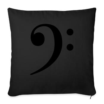 Bass Clef Musique Grave - Housse de coussin décorative 45 x 45 cm - noir - Devant