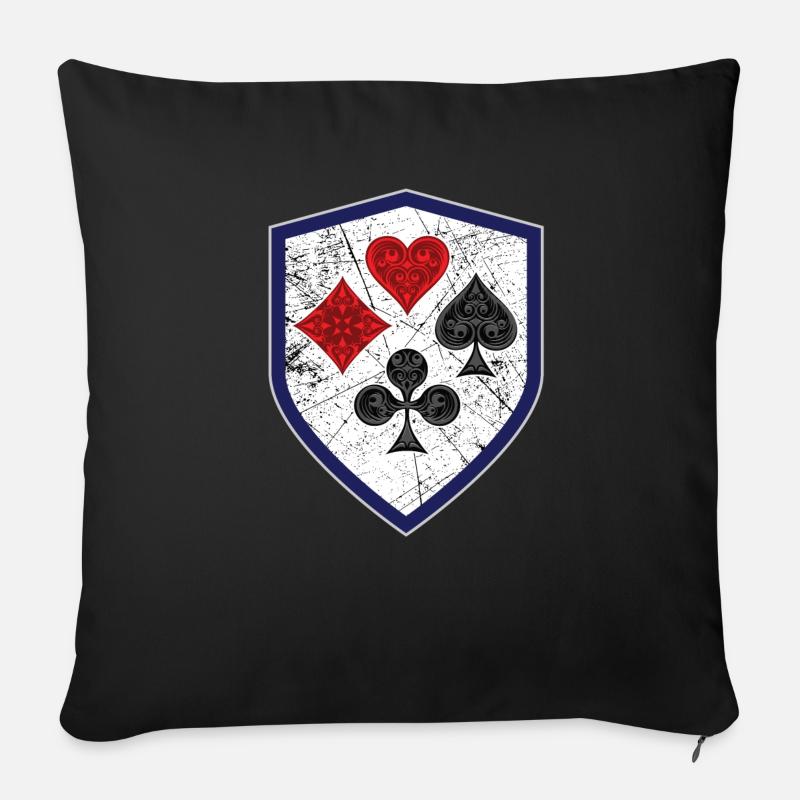 ELEGANTES POKER MOTIV POKERSPIELER GESCHENKIDEE - Sofakissenbezug 45 x 45 cm - Schwarz
