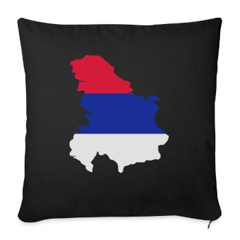 Serbien - Sofakissenbezug 45 x 45 cm - Schwarz - Vorne