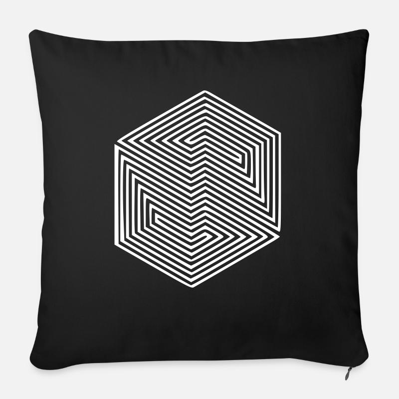 Illusion d'optique hallucination - Housse de coussin décorative 45 x 45 cm - noir