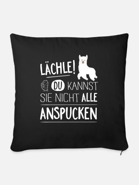 Alpaka-Anspucken - Sofakissenbezug 45 x 45 cm - Schwarz
