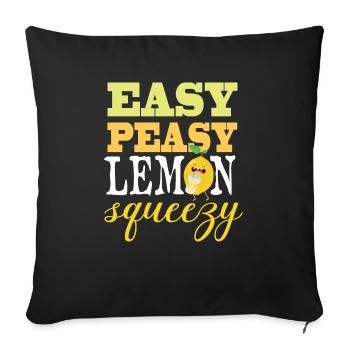 Easy Peasy Lemon Squeezy - Sofa pillowcase 17,3'' x 17,3'' (45 x 45 cm) - black - Front