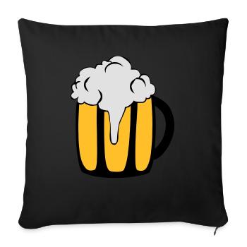 Bierglas - Sofakissenbezug 45 x 45 cm - Schwarz - Vorne