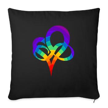 Colorful LGBTQ heart symbol polyamory gift - Sofa pillowcase 17,3'' x 17,3'' (45 x 45 cm) - black - Front