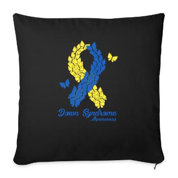 Down-Syndrom-Bewusstsein - Sofakissenbezug 45 x 45 cm - Schwarz - Vorne