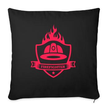 Pompiers bénévoles Emploi - Housse de coussin décorative 45 x 45 cm - noir - Devant