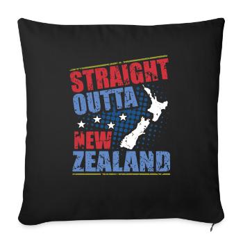 New Zealand - Sofa pillowcase 17,3'' x 17,3'' (45 x 45 cm) - black - Front
