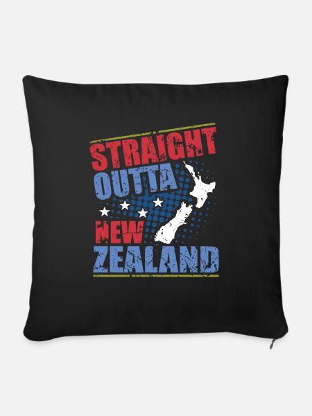 Neuseeland - Sofakissenbezug 45 x 45 cm - Schwarz
