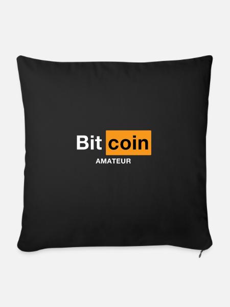 Amateur Bitcoin - Sofakissenbezug 45 x 45 cm - Schwarz