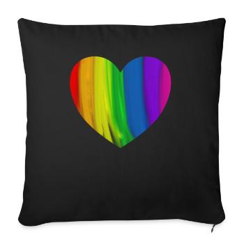 Rainbow heart homosexuality equality - Sofa pillowcase 17,3'' x 17,3'' (45 x 45 cm) - black - Front