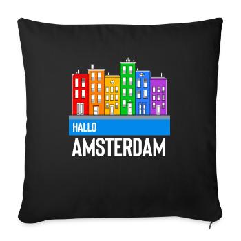 Amsterdam - Sofa pillowcase 17,3'' x 17,3'' (45 x 45 cm) - black - Front